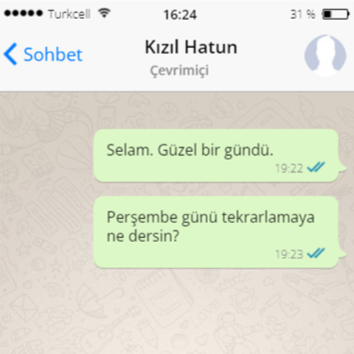 Ghosting mesajlaşma örneği